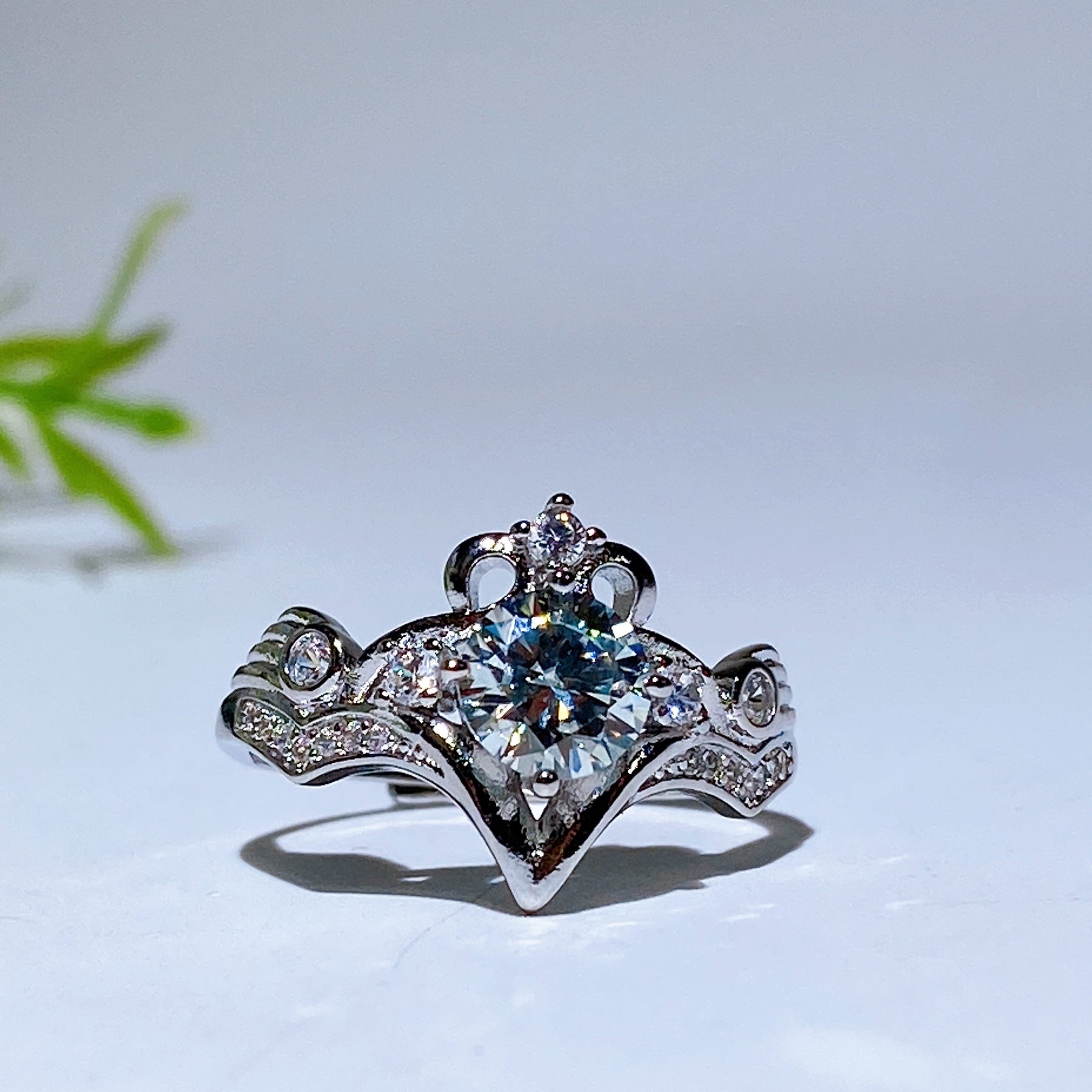 Copper Silver Plated Moissanite Ring
