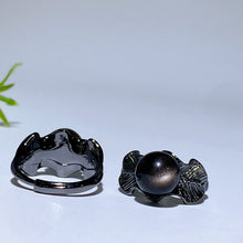 Copper Silver Plated Silver Obsidian Ring
