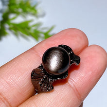 Copper Silver Plated Silver Obsidian Ring