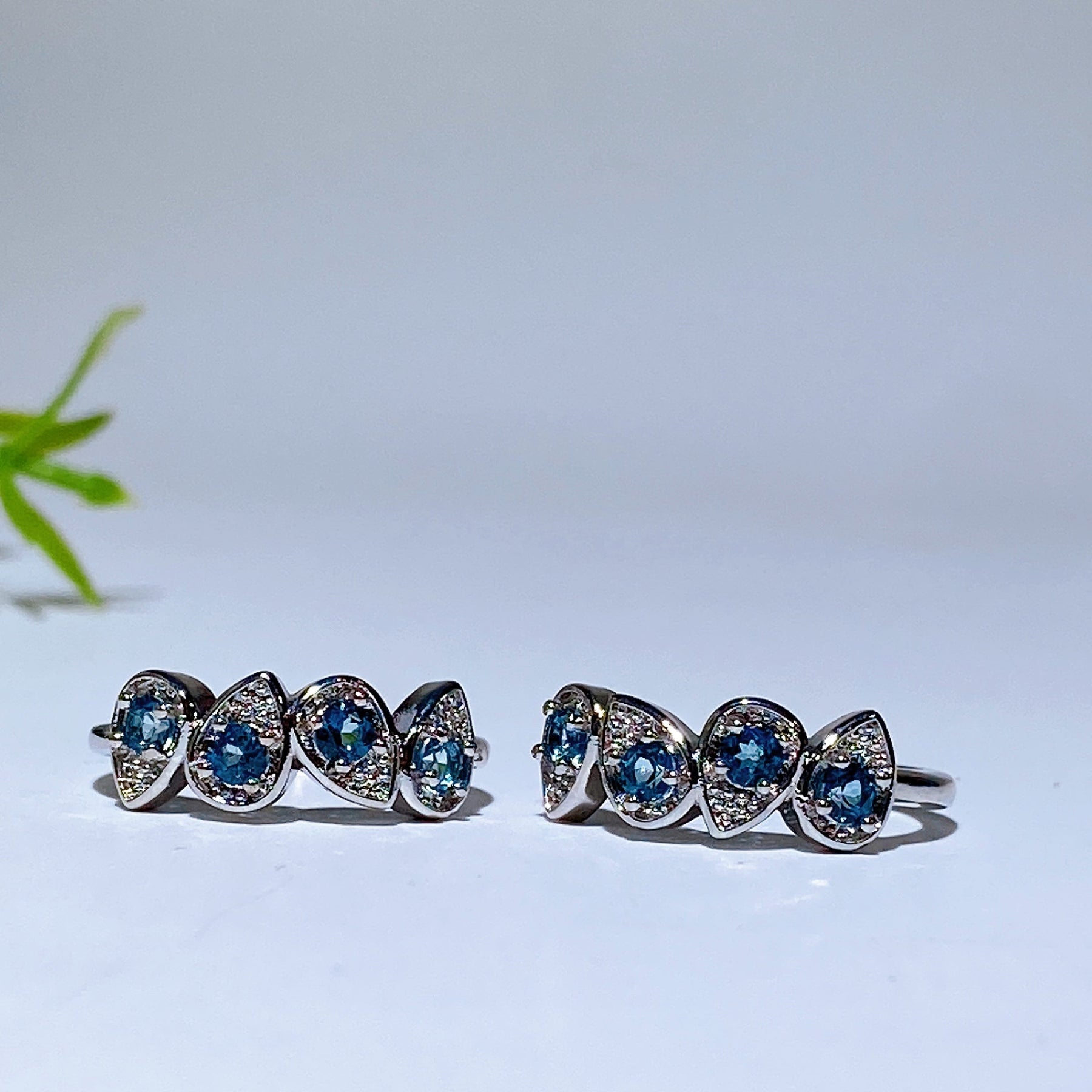 Copper Silver Plated Blue Topaz Ring