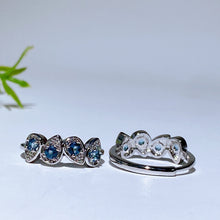Copper Silver Plated Blue Topaz Ring