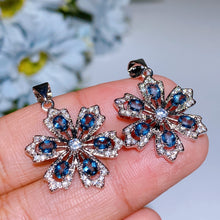 Copper Silver Plated Blue Topaz Pendant