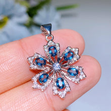 Copper Silver Plated Blue Topaz Pendant