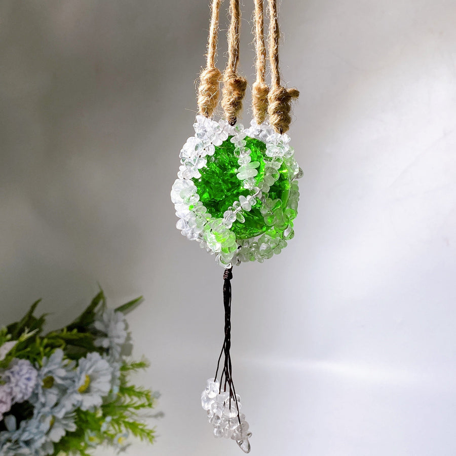 45cm Crystal Chips Web with Rope Hanging Ornament