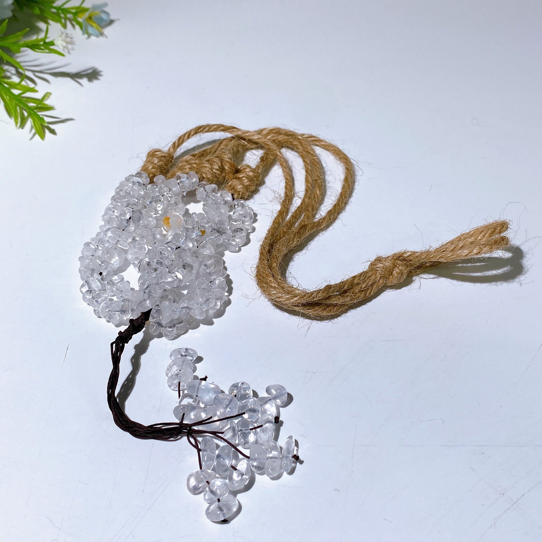 45cm Crystal Chips Web with Rope Hanging Ornament