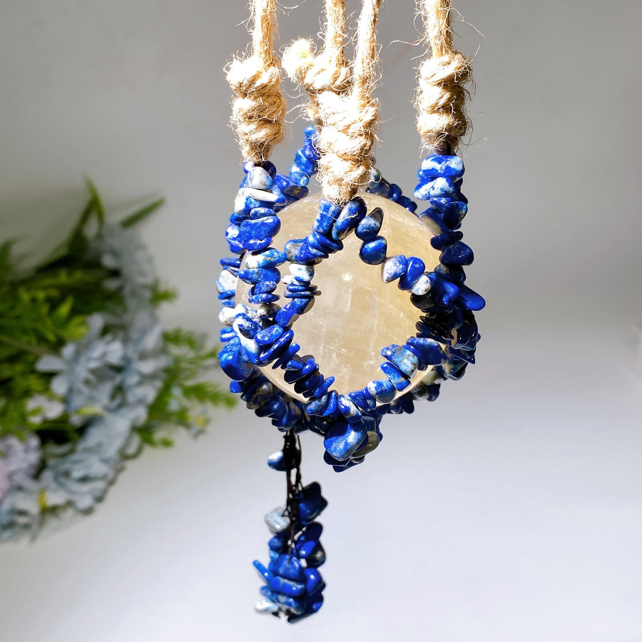45cm Crystal Chips Web with Rope Hanging Ornament