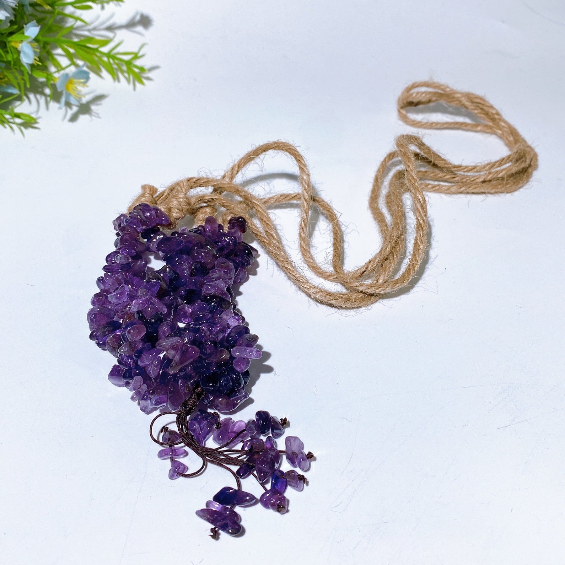 45cm Crystal Chips Web with Rope Hanging Ornament