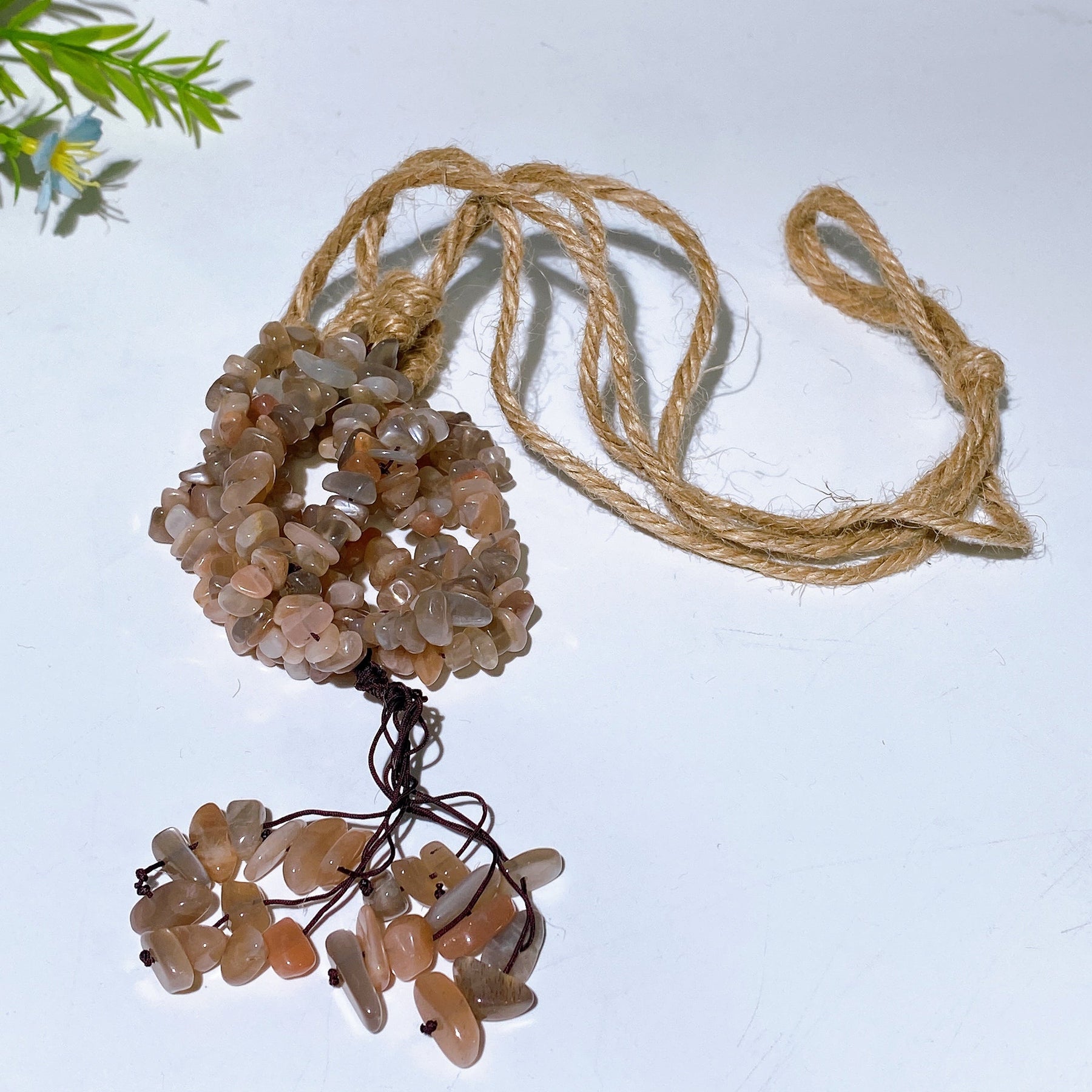 45cm Crystal Chips Web with Rope Hanging Ornament