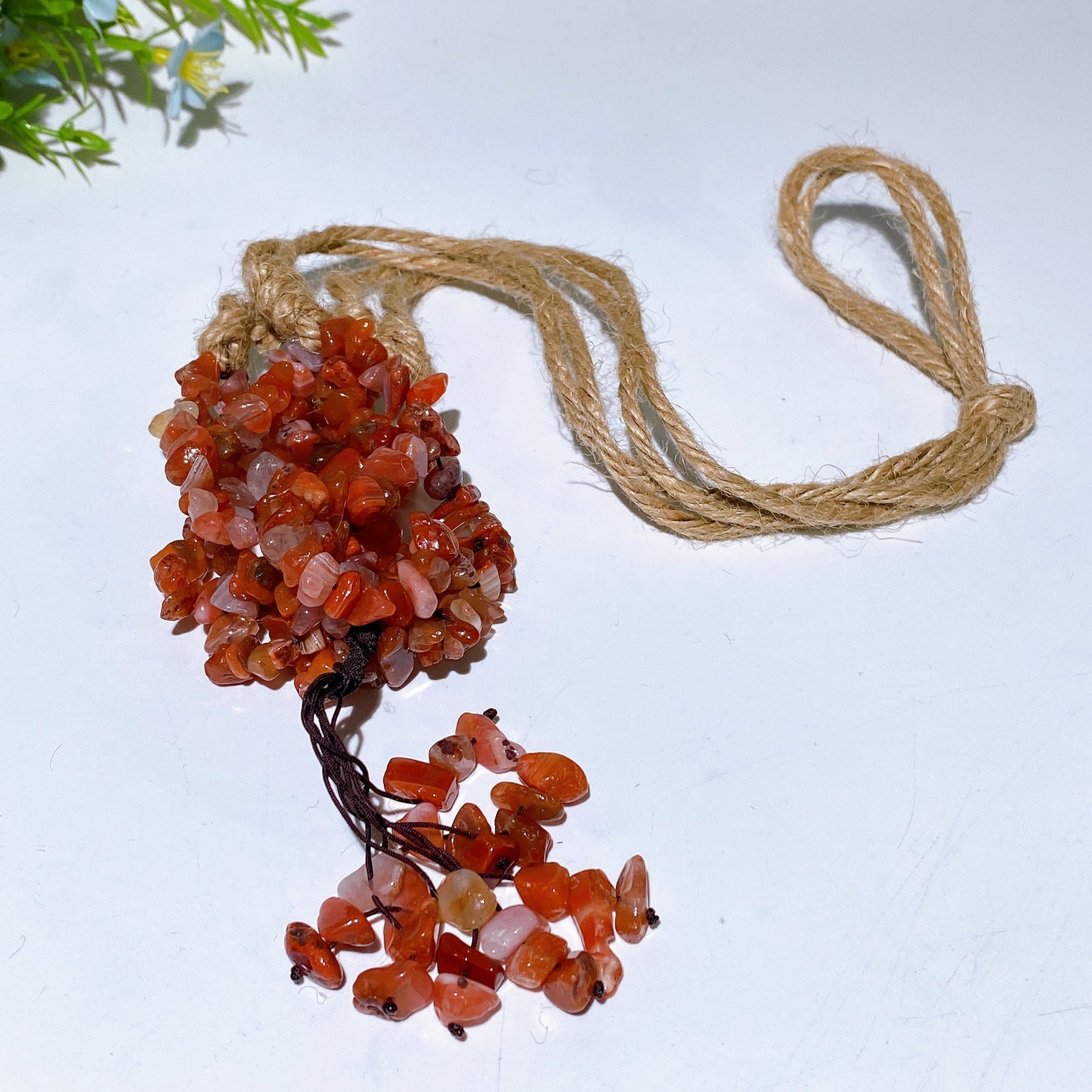45cm Crystal Chips Web with Rope Hanging Ornament