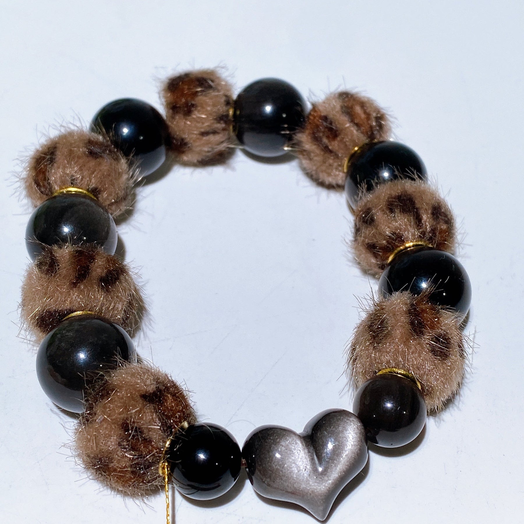 Crystal Bracelet with Fluffball Decor