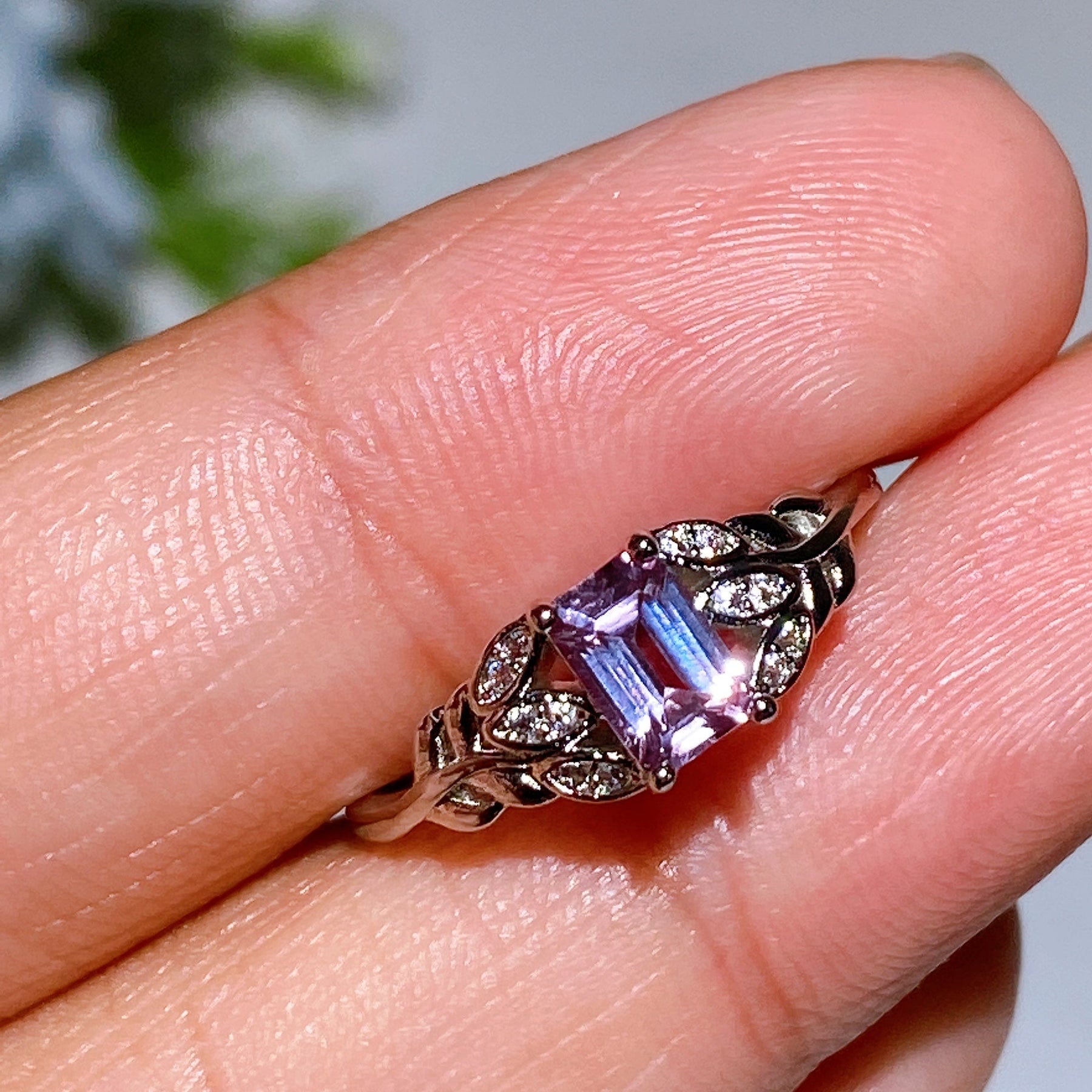 Copper Silver Plated Crystal Ring