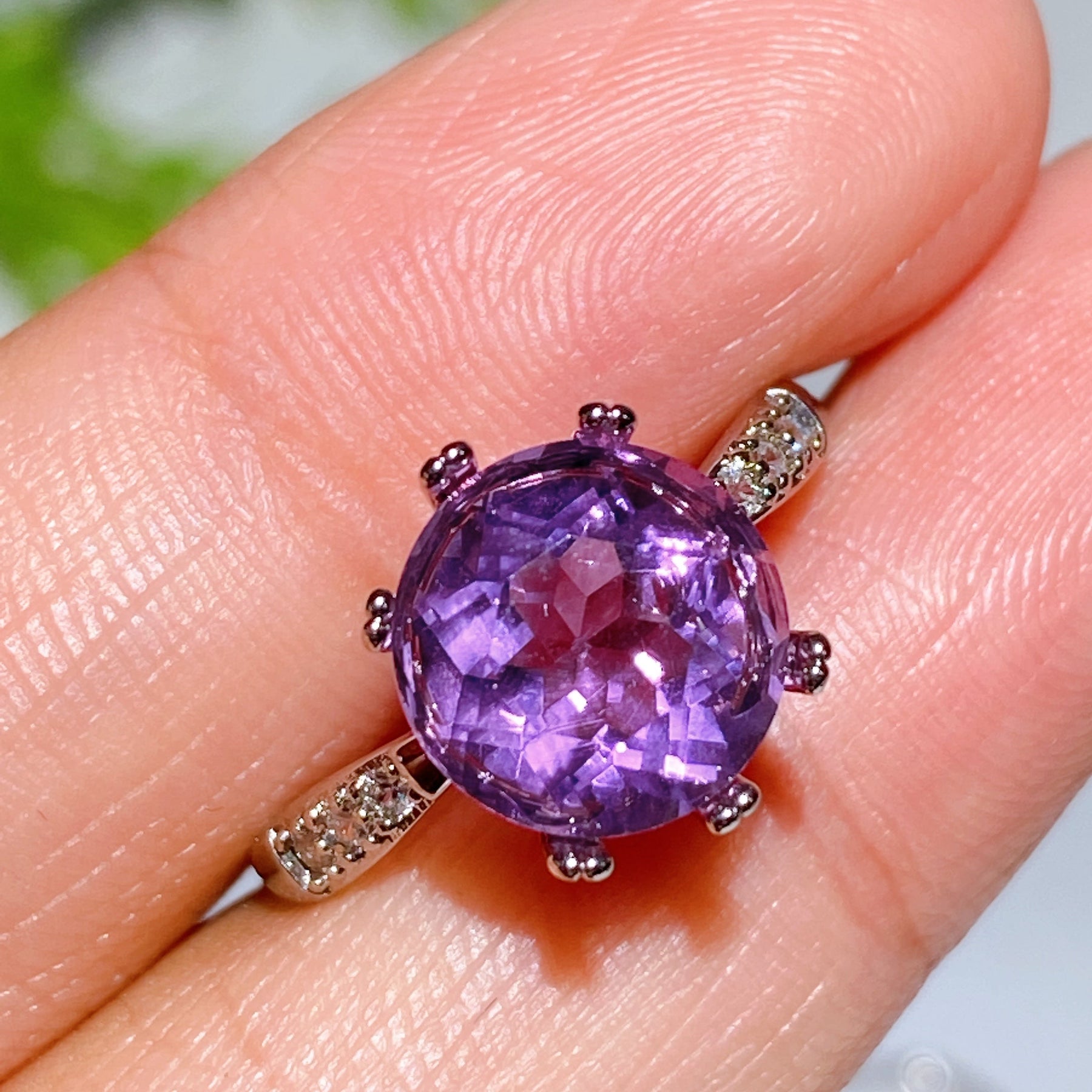Copper Silver Plated Crystal Ring