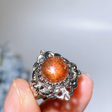 Copper Silver Plated Golden Sunstone Ring