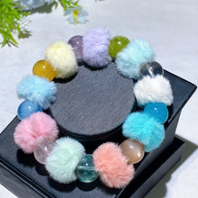 13mm Mixed Crystal Bracelet with Colorful Pompon