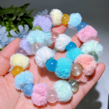 13mm Mixed Crystal Bracelet with Colorful Pompon