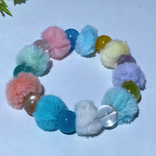 13mm Mixed Crystal Bracelet with Colorful Pompon
