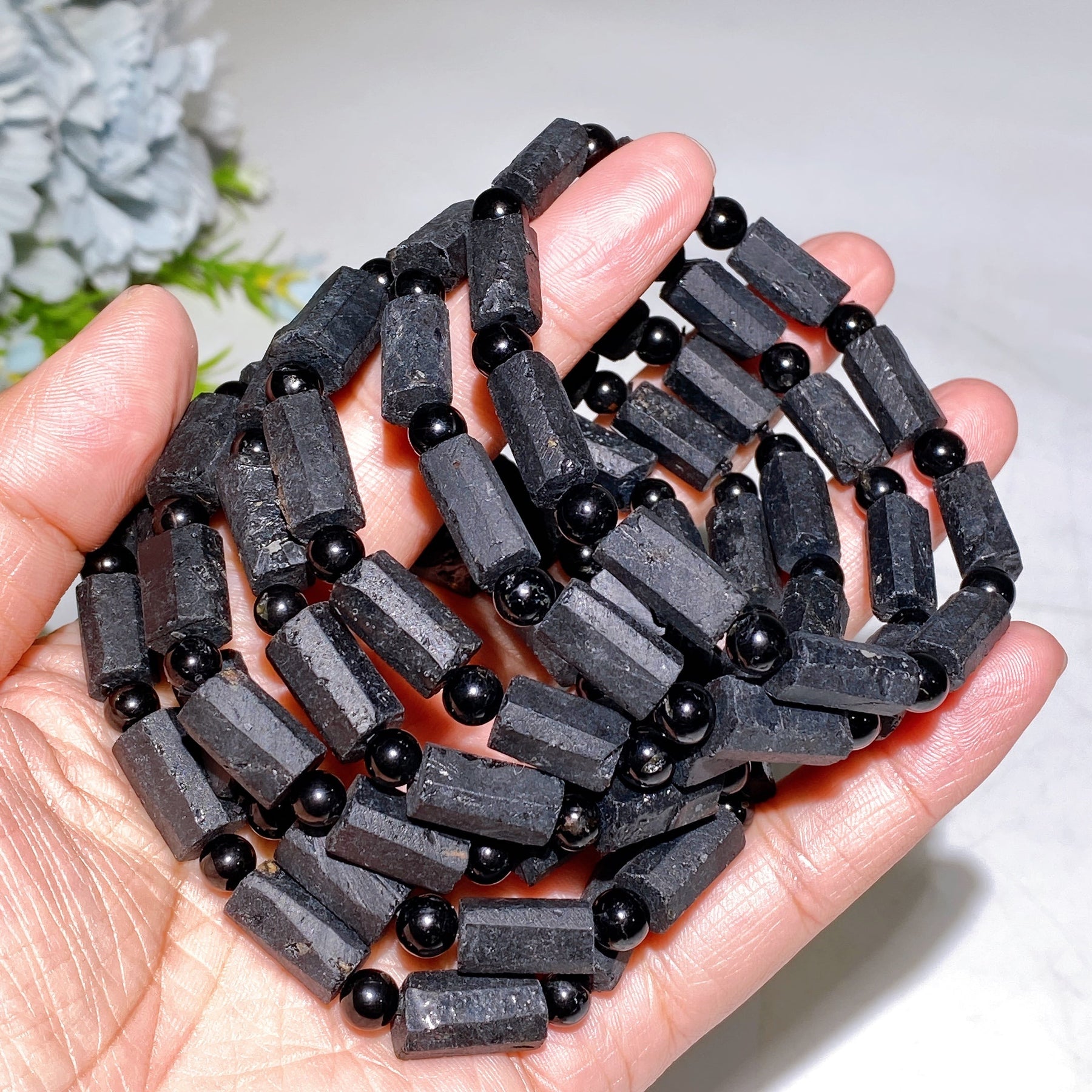 13mm Raw Tourmaline Bracelet