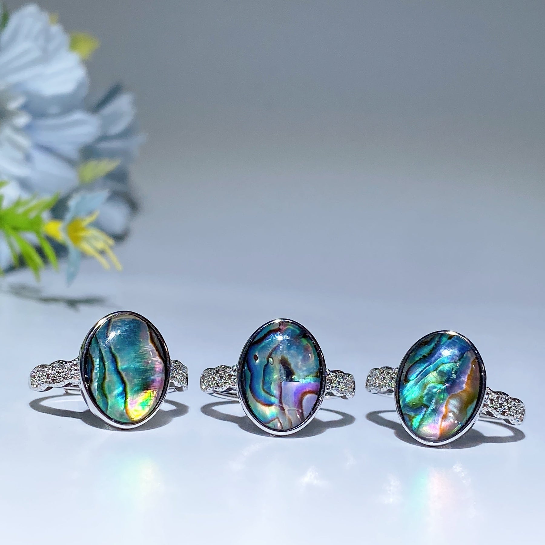 Copper Silver Plated Crystal Ring
