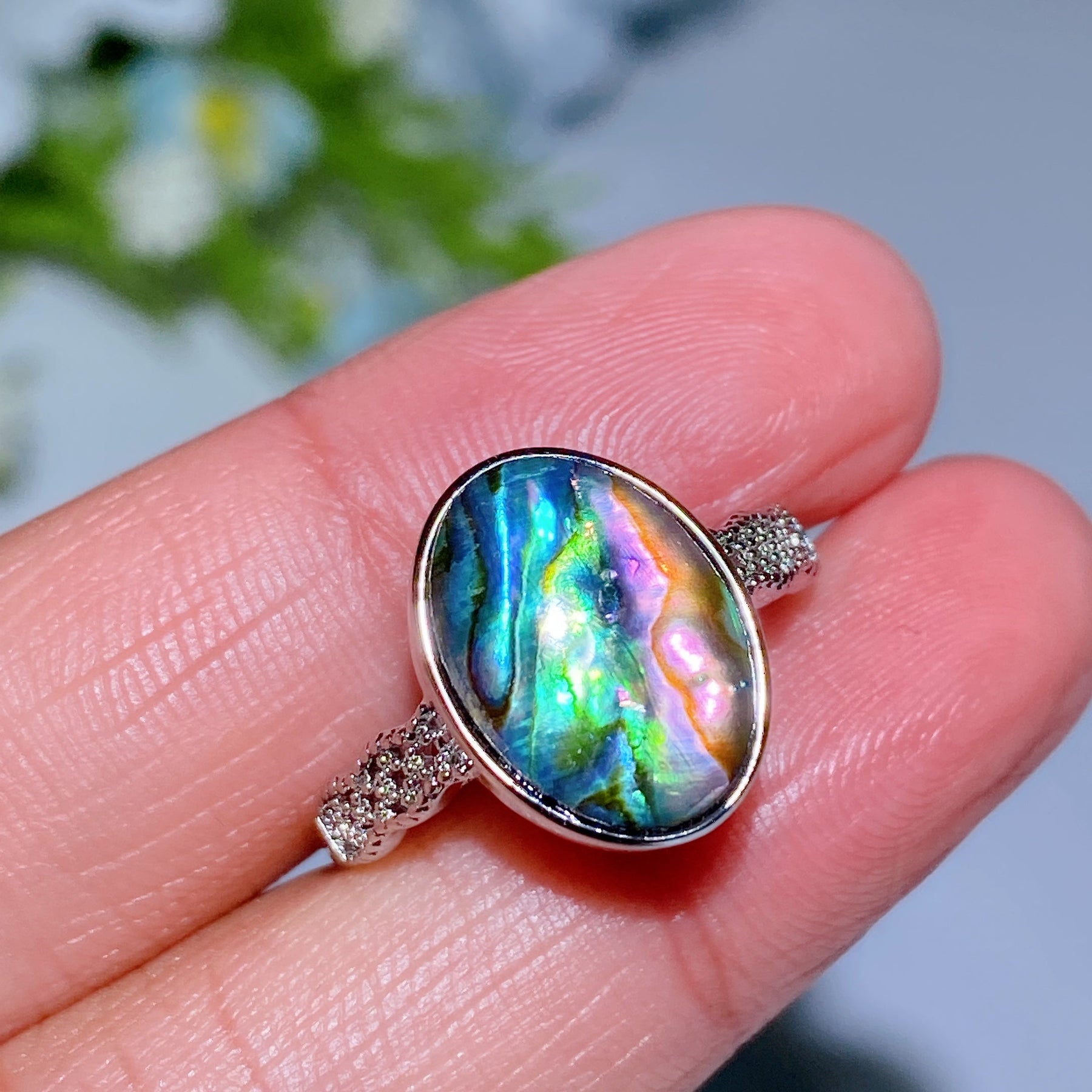 Copper Silver Plated Crystal Ring