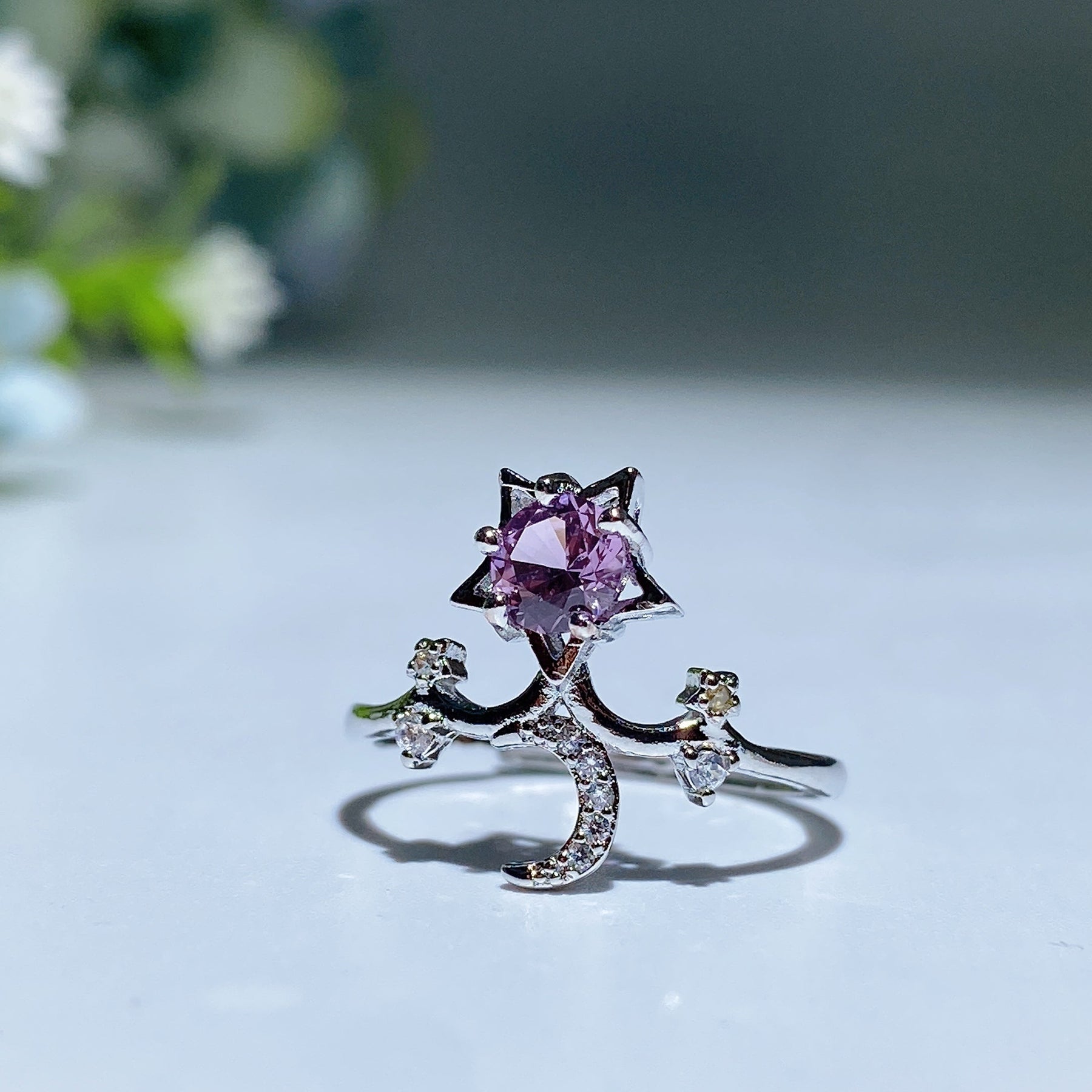 White Copper Alexanderite Ring