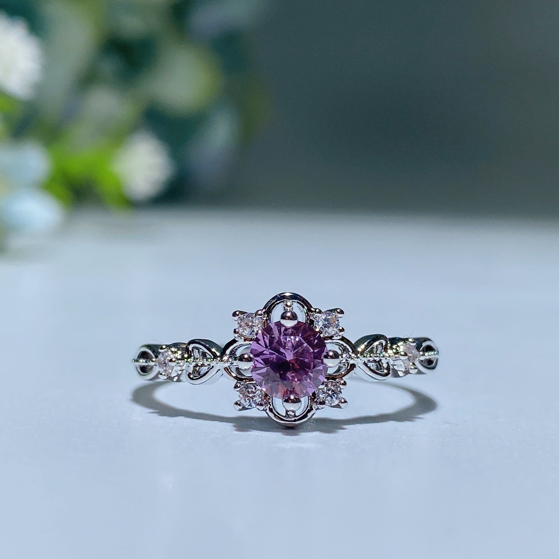 White Copper Alexanderite Ring