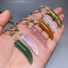 Crystal Wolf Tooth with Cord Necklace