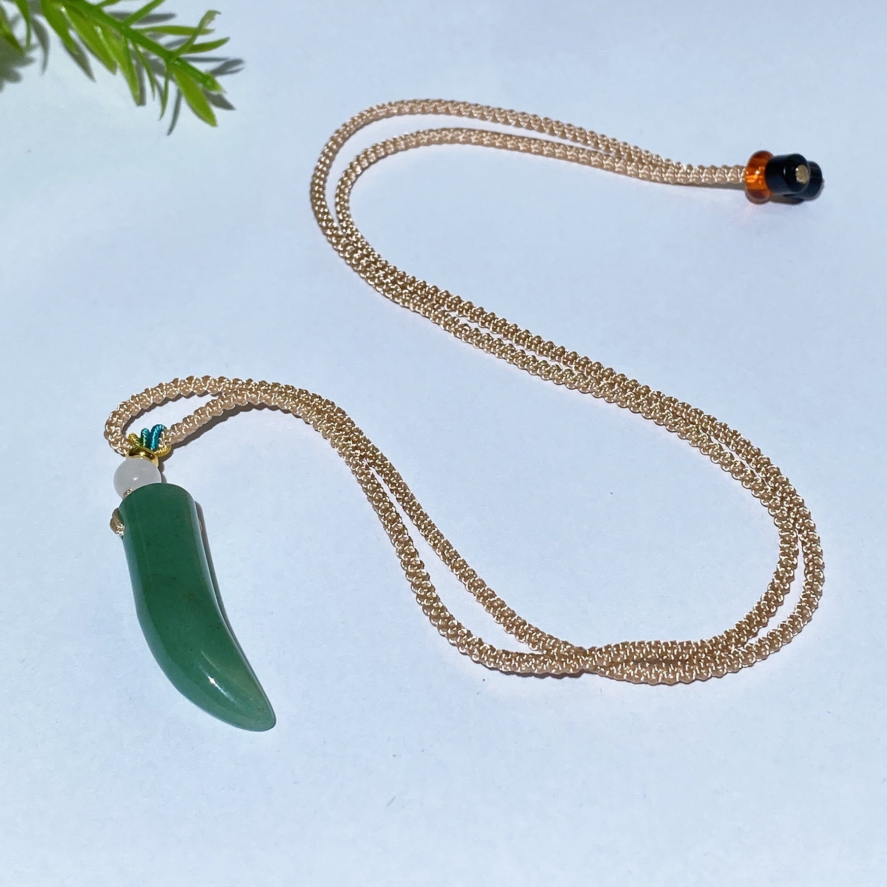 Crystal Wolf Tooth with Cord Necklace