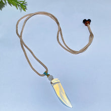 Crystal Wolf Tooth with Cord Necklace
