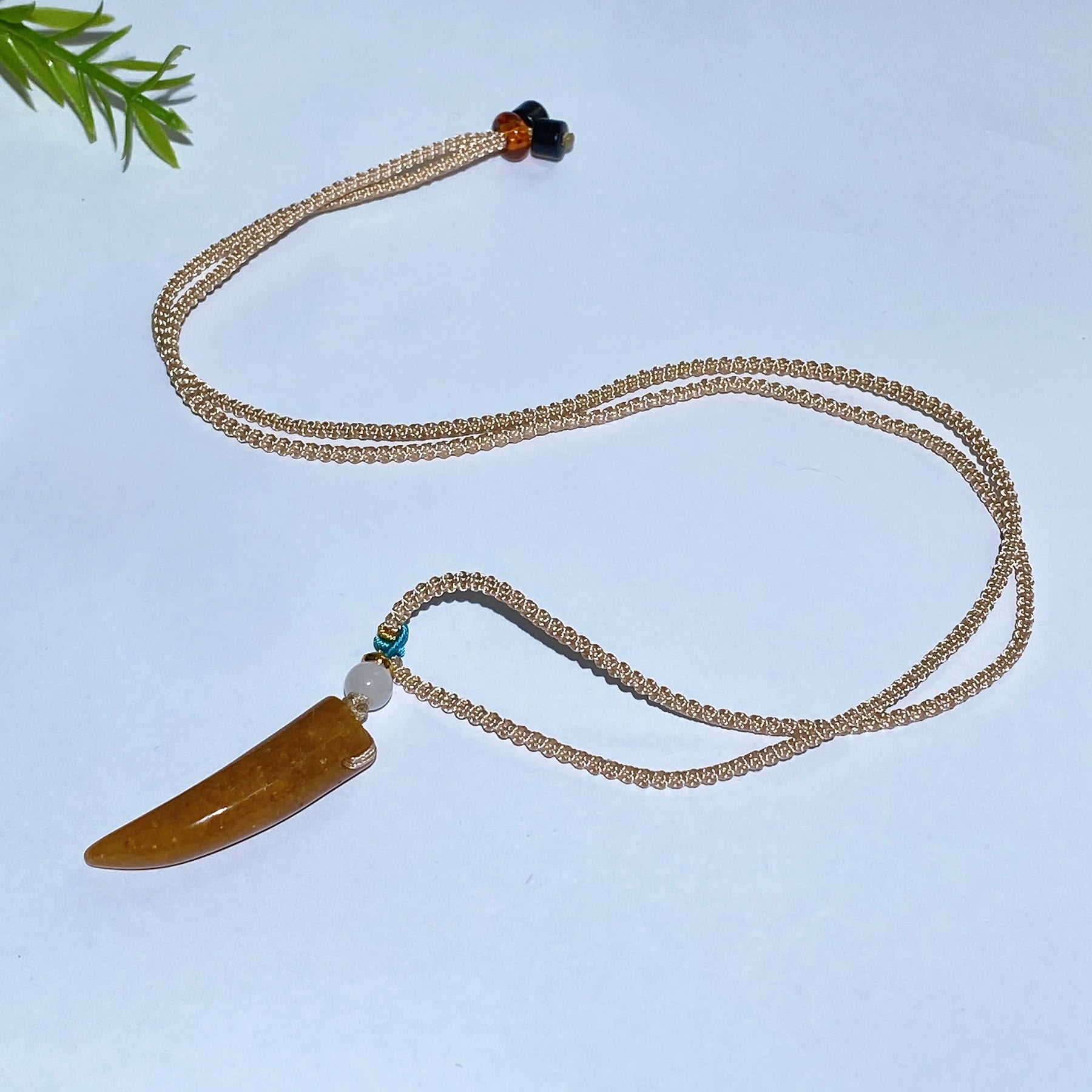 Crystal Wolf Tooth with Cord Necklace
