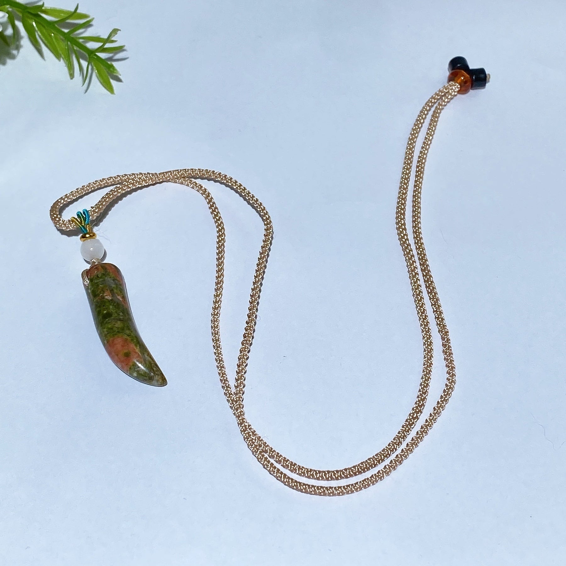Crystal Wolf Tooth with Cord Necklace