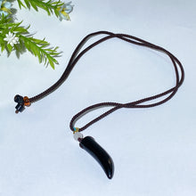 Crystal Wolf Tooth with Cord Necklace