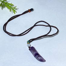 Crystal Wolf Tooth with Cord Necklace