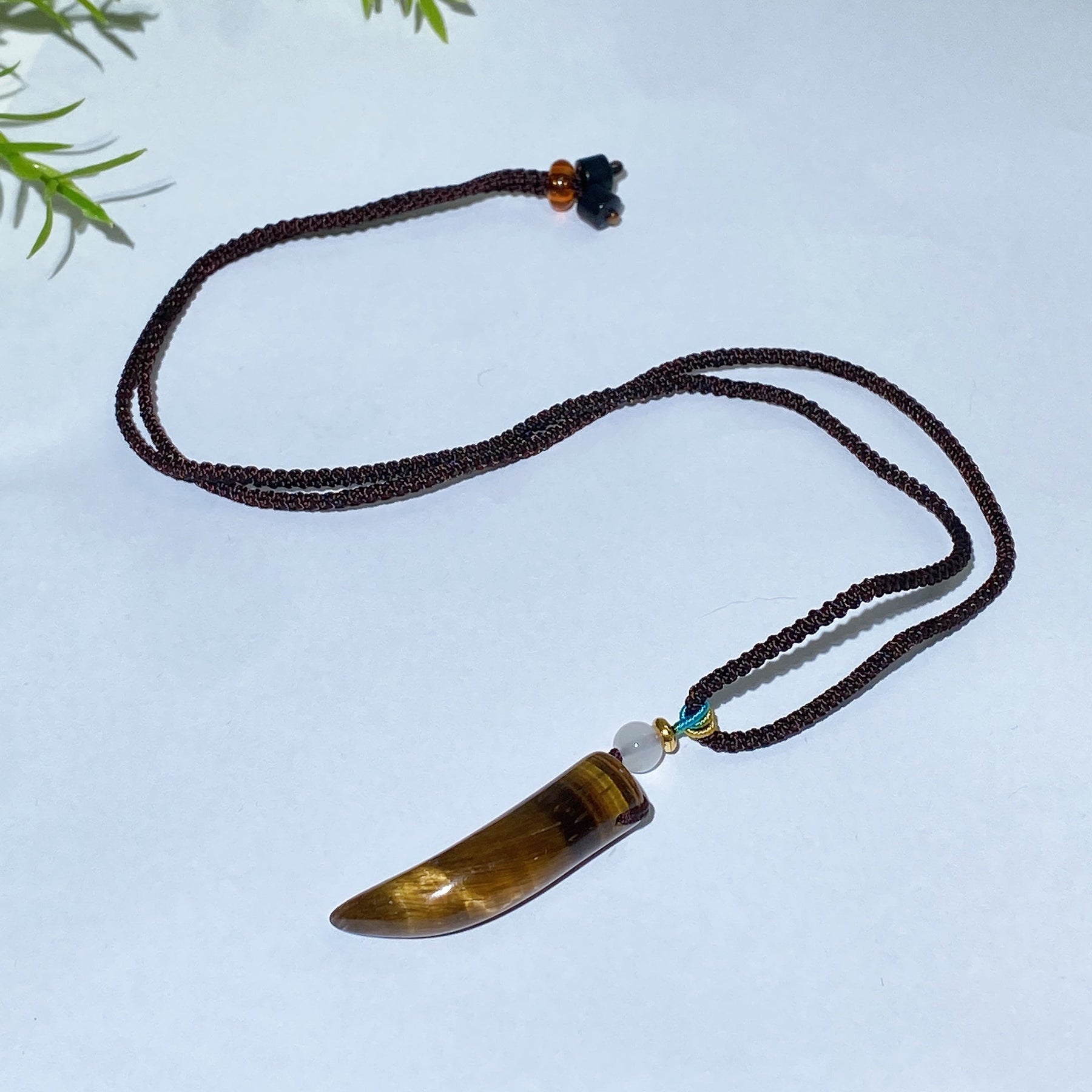 Crystal Wolf Tooth with Cord Necklace