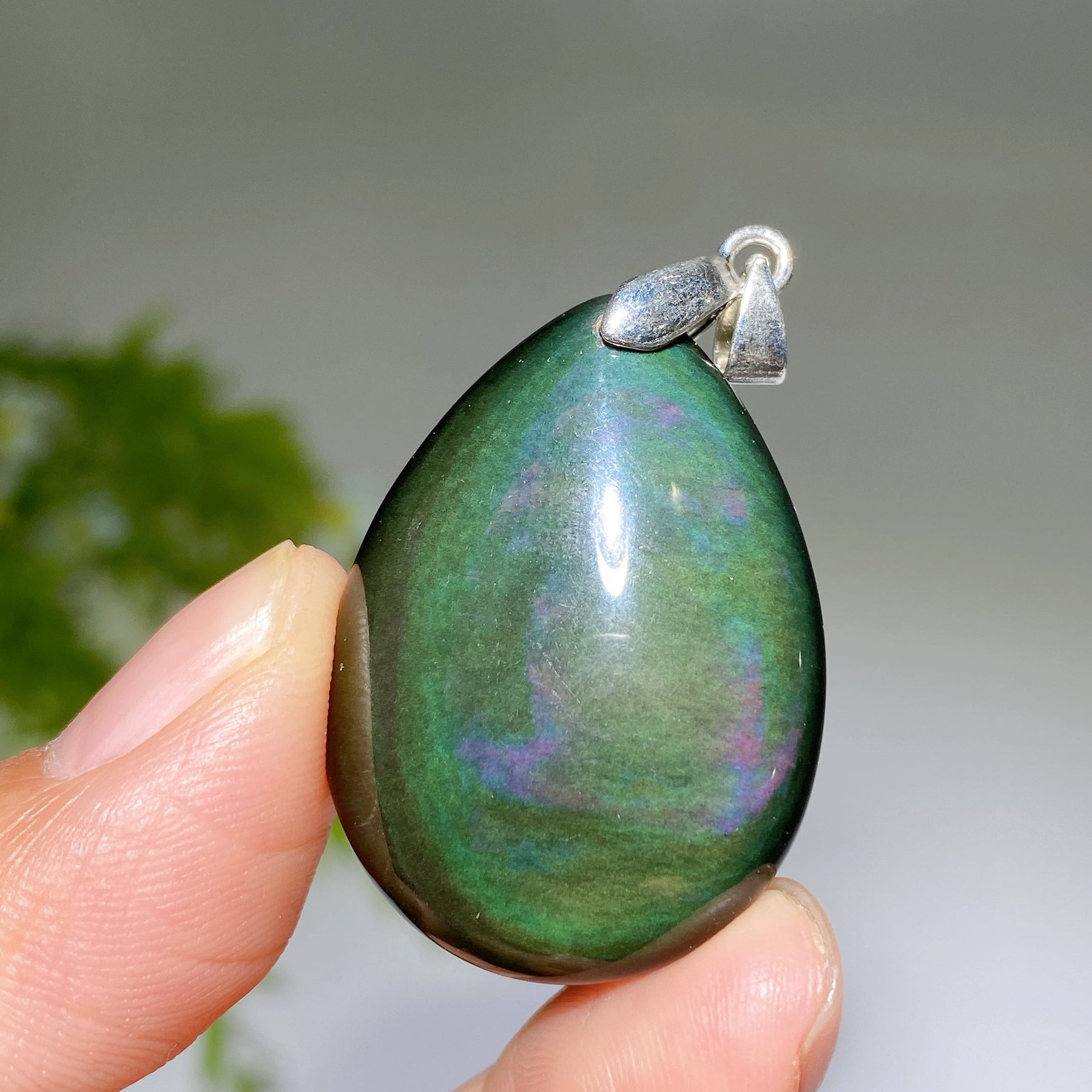 35mm Rainbow Obsidian Water Drop Pendant