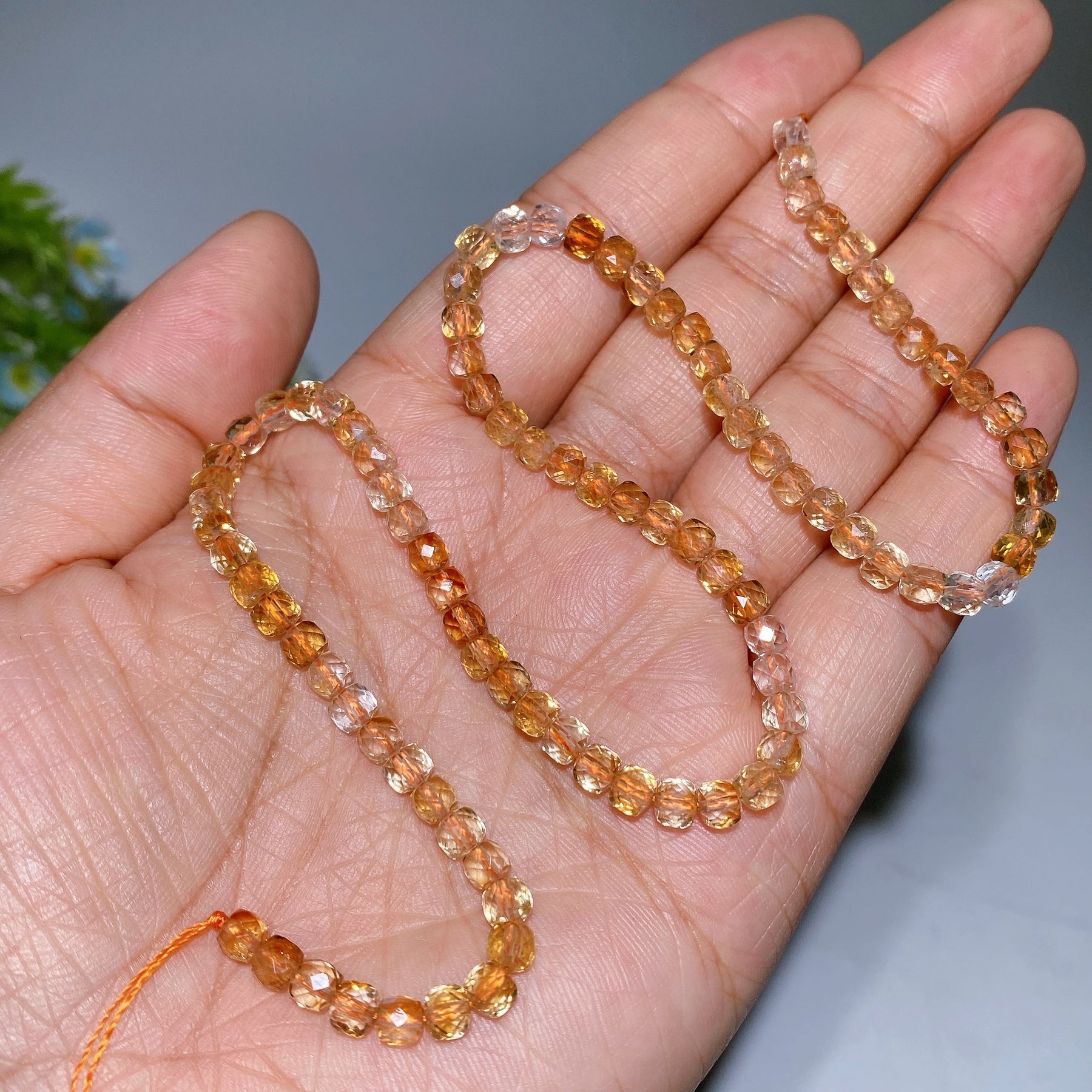 4mm Crystal Faceted Cube Bead String Crystal