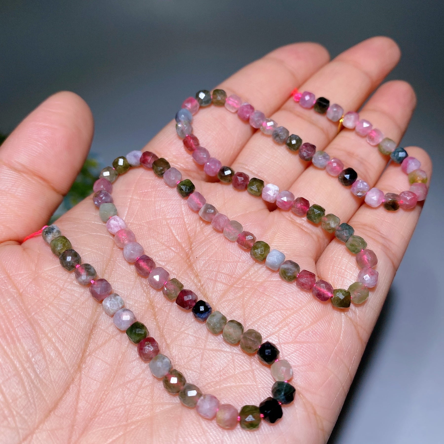 4mm Crystal Faceted Cube Bead String Crystal