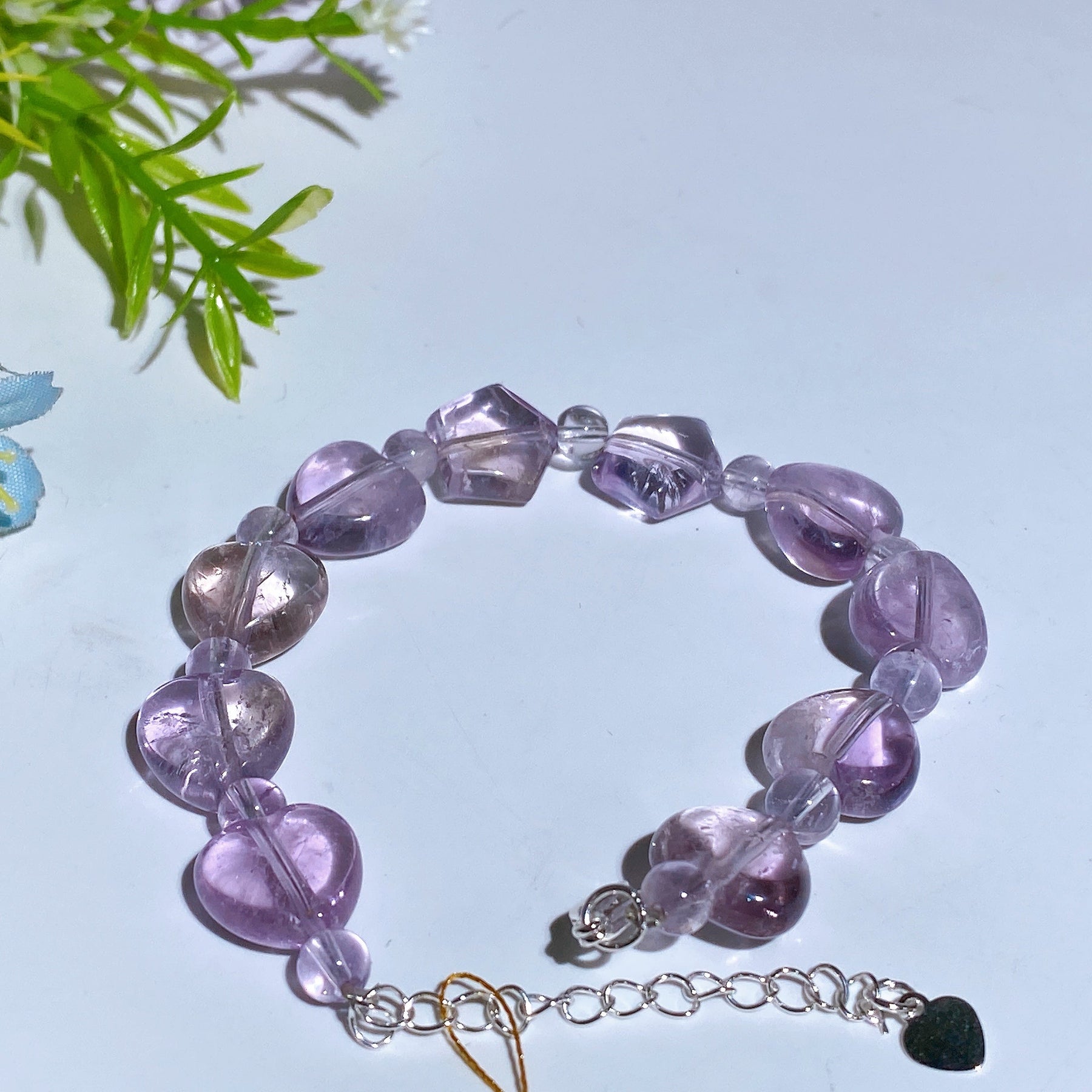 Lavender Amethyst Heart Bracelet