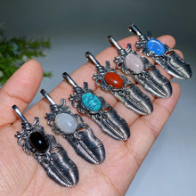 Crystal Metal Feather Pendant
