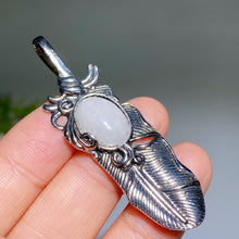 Crystal Metal Feather Pendant
