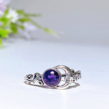 Sterling Silver Amethyst Moon Ring