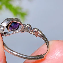Sterling Silver Amethyst Moon Ring