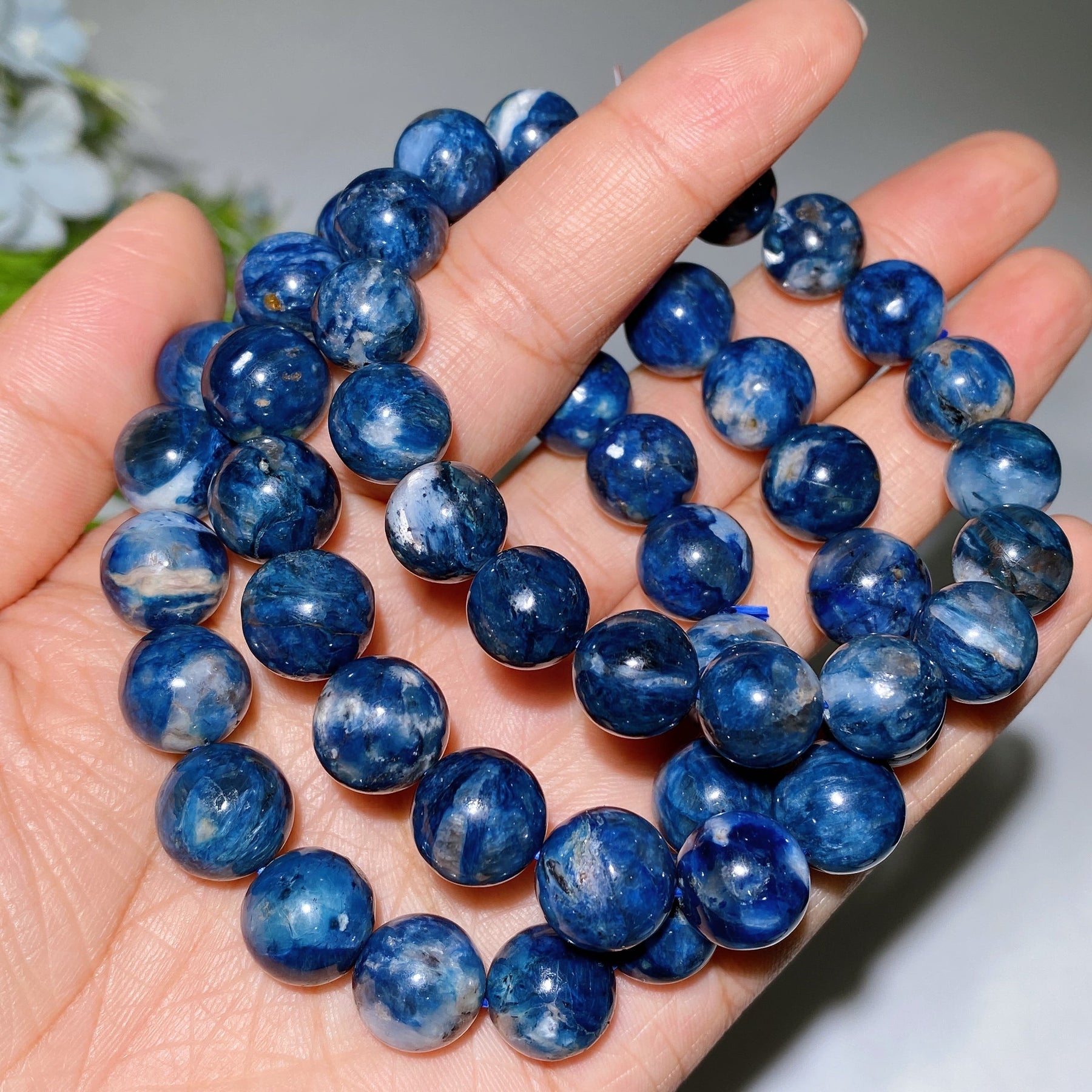 8mm 12mm Namibia Blue Sugilite Bracelet