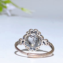 Sterling Silver Black Tourmaline in Quartz Ring