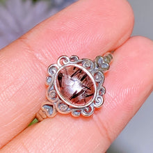 Sterling Silver Black Tourmaline in Quartz Ring