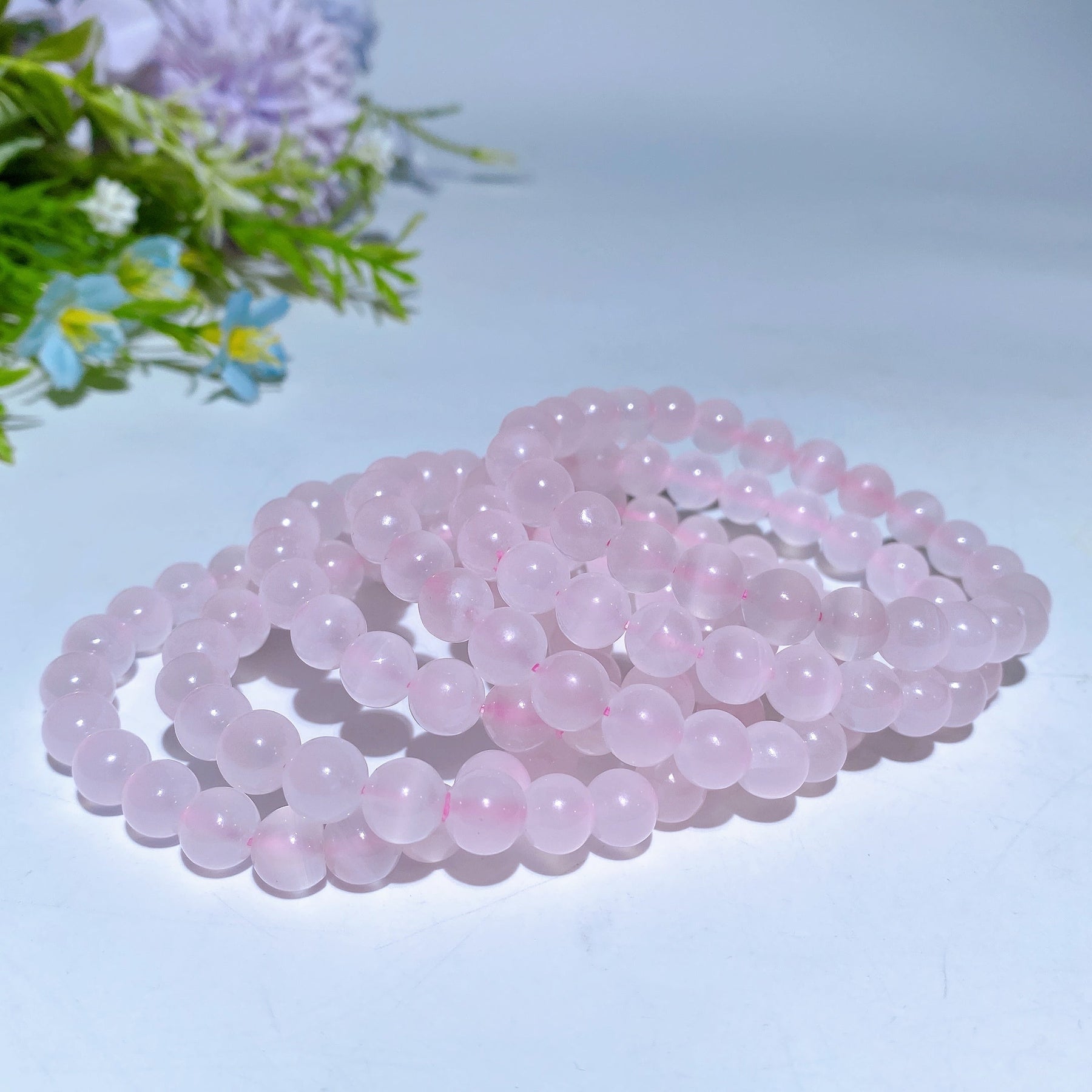 8mm UV Reactive Pink Calcite Bracelet