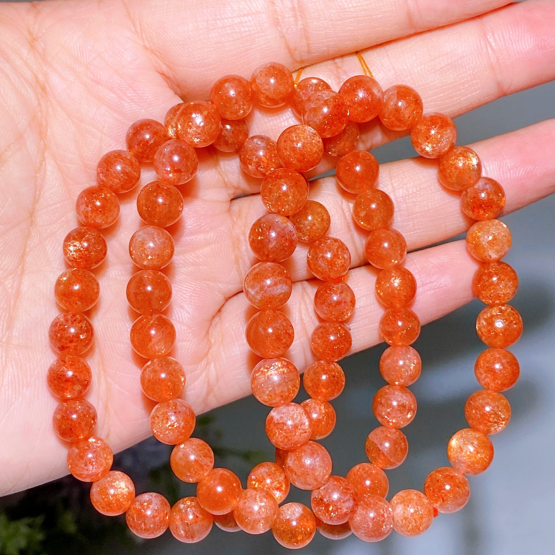 7.8-8mm High Grade Golden Sunstone Bracelet
