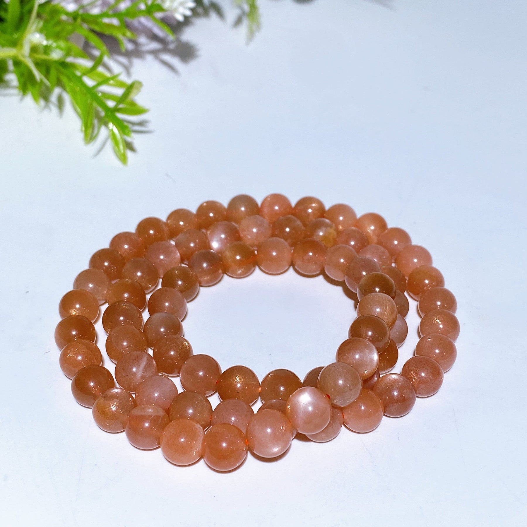 7.8mm Peach Moonstone Necklace