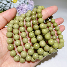8mm Avocado Green Alashan Agate Bracelet