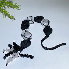 25cm Selenite Black Tourmaline Raw Stone Hanging