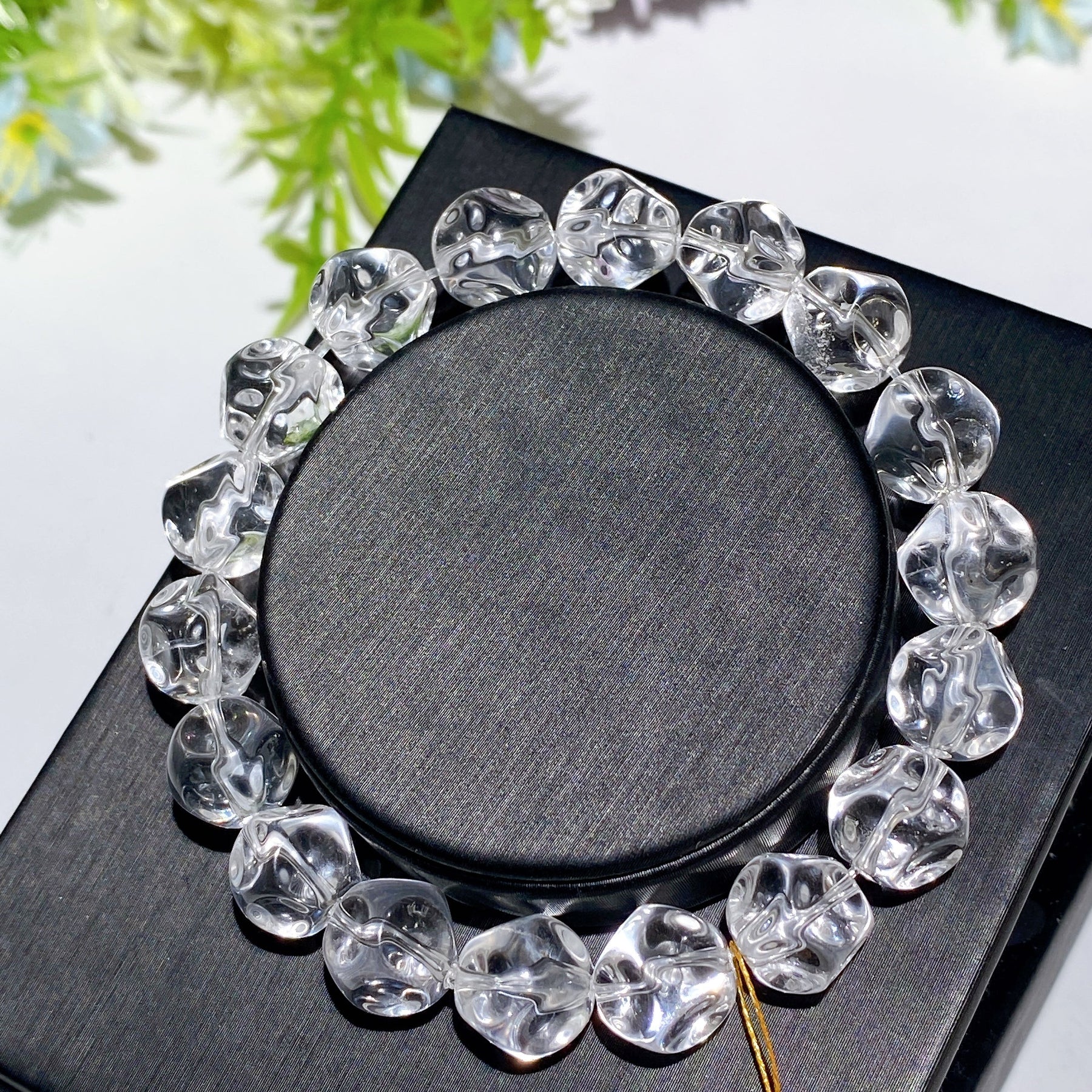 10mm Special Polyhedral Clear Quartz Bracelet